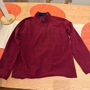 L.L. Bean Men's Zip-Up Sweater in Deep Red